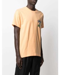 orange bedrucktes T-Shirt mit einem Rundhalsausschnitt von Stussy