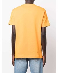 orange bedrucktes T-Shirt mit einem Rundhalsausschnitt von Emporio Armani