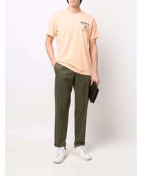 orange bedrucktes T-Shirt mit einem Rundhalsausschnitt von Barbour