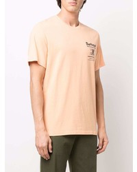 orange bedrucktes T-Shirt mit einem Rundhalsausschnitt von Barbour