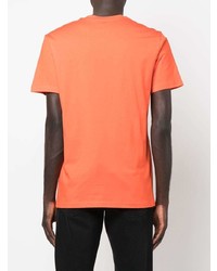 orange bedrucktes T-Shirt mit einem Rundhalsausschnitt von Moschino