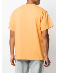 orange bedrucktes T-Shirt mit einem Rundhalsausschnitt von PACCBET