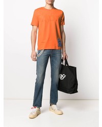 orange bedrucktes T-Shirt mit einem Rundhalsausschnitt von McQ