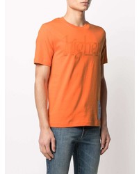 orange bedrucktes T-Shirt mit einem Rundhalsausschnitt von McQ