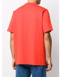 orange bedrucktes T-Shirt mit einem Rundhalsausschnitt von MSGM