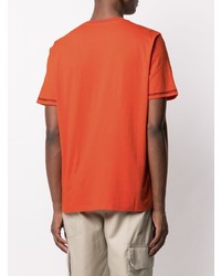 orange bedrucktes T-Shirt mit einem Rundhalsausschnitt von Moncler