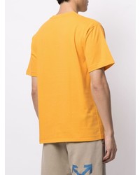 orange bedrucktes T-Shirt mit einem Rundhalsausschnitt von A Bathing Ape