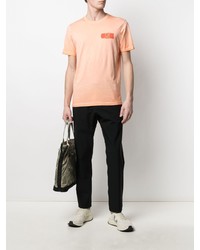 orange bedrucktes T-Shirt mit einem Rundhalsausschnitt von C.P. Company