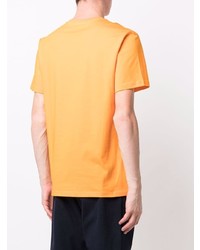 orange bedrucktes T-Shirt mit einem Rundhalsausschnitt von Moschino