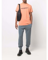 orange bedrucktes T-Shirt mit einem Rundhalsausschnitt von Diesel