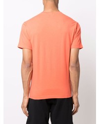 orange bedrucktes T-Shirt mit einem Rundhalsausschnitt von Stone Island