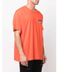 orange bedrucktes T-Shirt mit einem Rundhalsausschnitt von Amiri