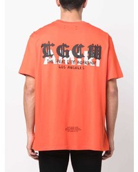 orange bedrucktes T-Shirt mit einem Rundhalsausschnitt von Amiri