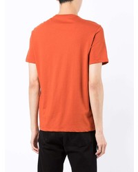 orange bedrucktes T-Shirt mit einem Rundhalsausschnitt von Armani Exchange