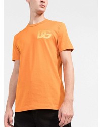 orange bedrucktes T-Shirt mit einem Rundhalsausschnitt von Dolce & Gabbana