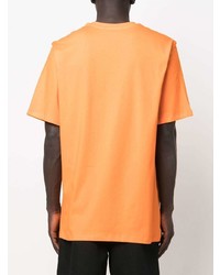 orange bedrucktes T-Shirt mit einem Rundhalsausschnitt von MSGM