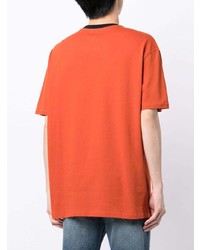 orange bedrucktes T-Shirt mit einem Rundhalsausschnitt von Armani Exchange