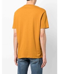 orange bedrucktes T-Shirt mit einem Rundhalsausschnitt von Armani Exchange