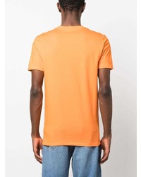 orange bedrucktes T-Shirt mit einem Rundhalsausschnitt von Calvin Klein Jeans