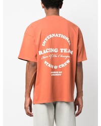 orange bedrucktes T-Shirt mit einem Rundhalsausschnitt von Represent