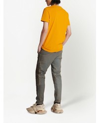 orange bedrucktes T-Shirt mit einem Rundhalsausschnitt von Balmain