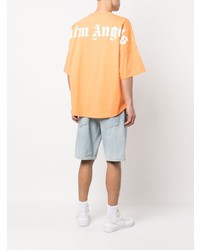 orange bedrucktes T-Shirt mit einem Rundhalsausschnitt von Palm Angels