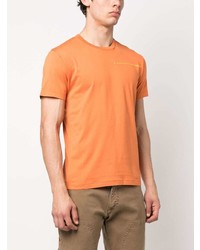 orange bedrucktes T-Shirt mit einem Rundhalsausschnitt von Stone Island