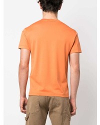 orange bedrucktes T-Shirt mit einem Rundhalsausschnitt von Stone Island