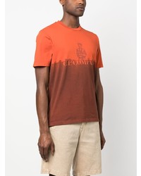 orange bedrucktes T-Shirt mit einem Rundhalsausschnitt von C.P. Company