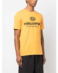 orange bedrucktes T-Shirt mit einem Rundhalsausschnitt von Parajumpers