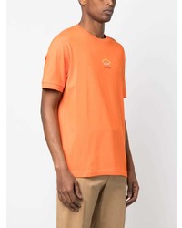 orange bedrucktes T-Shirt mit einem Rundhalsausschnitt von Paul & Shark