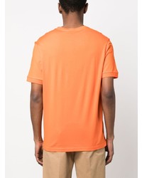 orange bedrucktes T-Shirt mit einem Rundhalsausschnitt von Paul & Shark