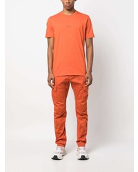 orange bedrucktes T-Shirt mit einem Rundhalsausschnitt von C.P. Company