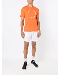 orange bedrucktes T-Shirt mit einem Rundhalsausschnitt von Armani Exchange