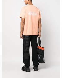 orange bedrucktes T-Shirt mit einem Rundhalsausschnitt von MSGM