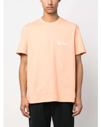 orange bedrucktes T-Shirt mit einem Rundhalsausschnitt von MSGM