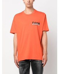 orange bedrucktes T-Shirt mit einem Rundhalsausschnitt von Amiri