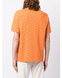 orange bedrucktes T-Shirt mit einem Rundhalsausschnitt von Karl Lagerfeld