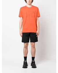 orange bedrucktes T-Shirt mit einem Rundhalsausschnitt von C.P. Company