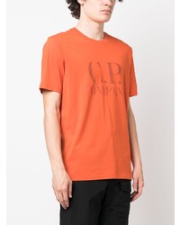 orange bedrucktes T-Shirt mit einem Rundhalsausschnitt von C.P. Company