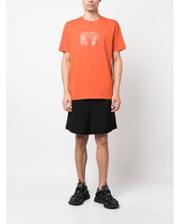 orange bedrucktes T-Shirt mit einem Rundhalsausschnitt von C.P. Company