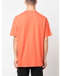 orange bedrucktes T-Shirt mit einem Rundhalsausschnitt von C.P. Company