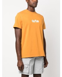 orange bedrucktes T-Shirt mit einem Rundhalsausschnitt von ARTE