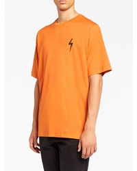 orange bedrucktes T-Shirt mit einem Rundhalsausschnitt von Giuseppe Zanotti