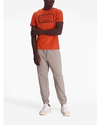 orange bedrucktes T-Shirt mit einem Rundhalsausschnitt von Armani Exchange