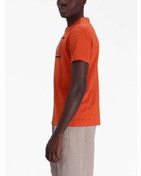 orange bedrucktes T-Shirt mit einem Rundhalsausschnitt von Armani Exchange