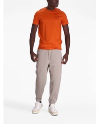 orange bedrucktes T-Shirt mit einem Rundhalsausschnitt von Armani Exchange