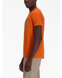 orange bedrucktes T-Shirt mit einem Rundhalsausschnitt von Armani Exchange