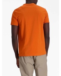 orange bedrucktes T-Shirt mit einem Rundhalsausschnitt von Armani Exchange