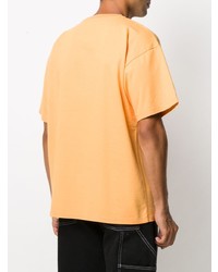 orange bedrucktes T-Shirt mit einem Rundhalsausschnitt von PACCBET